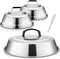 Cheese Melting Dome 12Inch & 9Inch, HaSteeL Stainless Steel Round Steaming Basting Cover Set, Heavy Duty Griddle Grill Accessories for Flat Top Griddle Teppanyaki BBQ Cooking Indoor & Outdoor - 3Packs